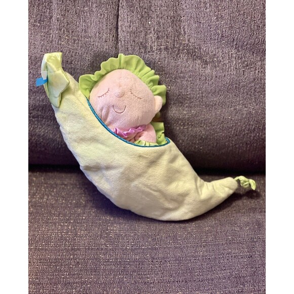 Manhattan Toy Plush Doll Sweet Pea Pod Baby Lovey 3 Piece Green Pink With Tags - Picture 7 of 7